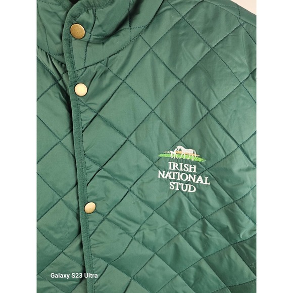 Irish National Stud, green quilted vest, Large hand pockets, szXXL, equestrian - Picture 3 of 7